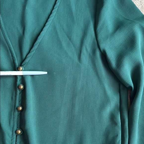 Emory Park Buttoned Tie Front Crop Top Blouse - Picture 3 of 6